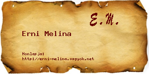Erni Melina névjegykártya